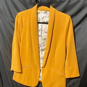 Skies are Blue Mustard Yellow Women's Blazer